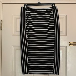 APT 9 Black and White Midi Skirt